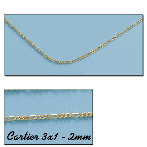 CADENA ORO 18KL 3x1 HUECA 2MM