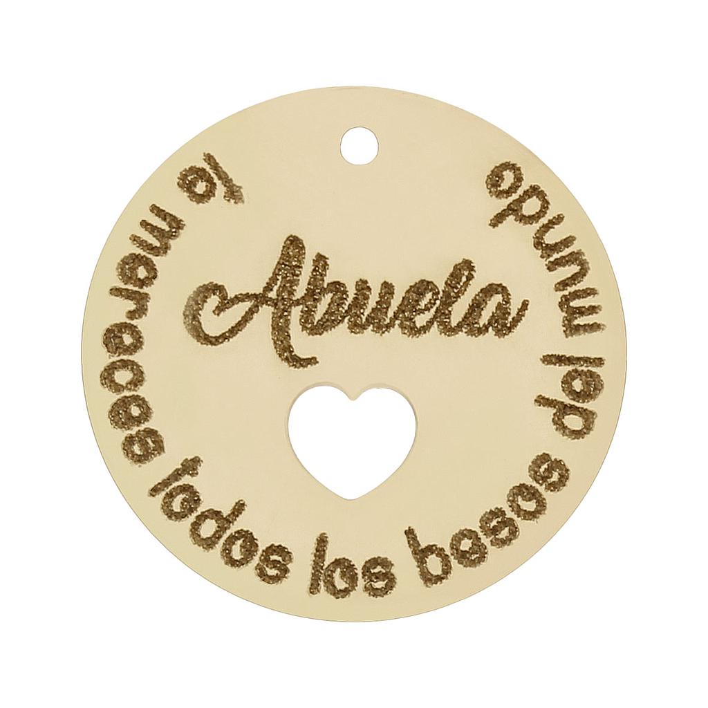 MI HISTORIA - ABALORIO ORO 18KL FRASE ABUELA