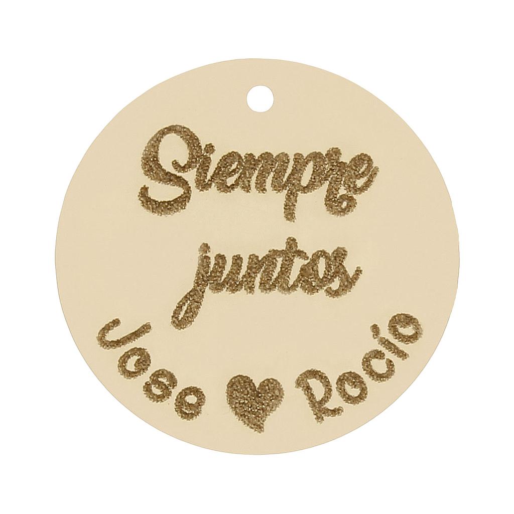 MI HISTORIA - ABALORIO ORO 18KL FRASE JUNTOS