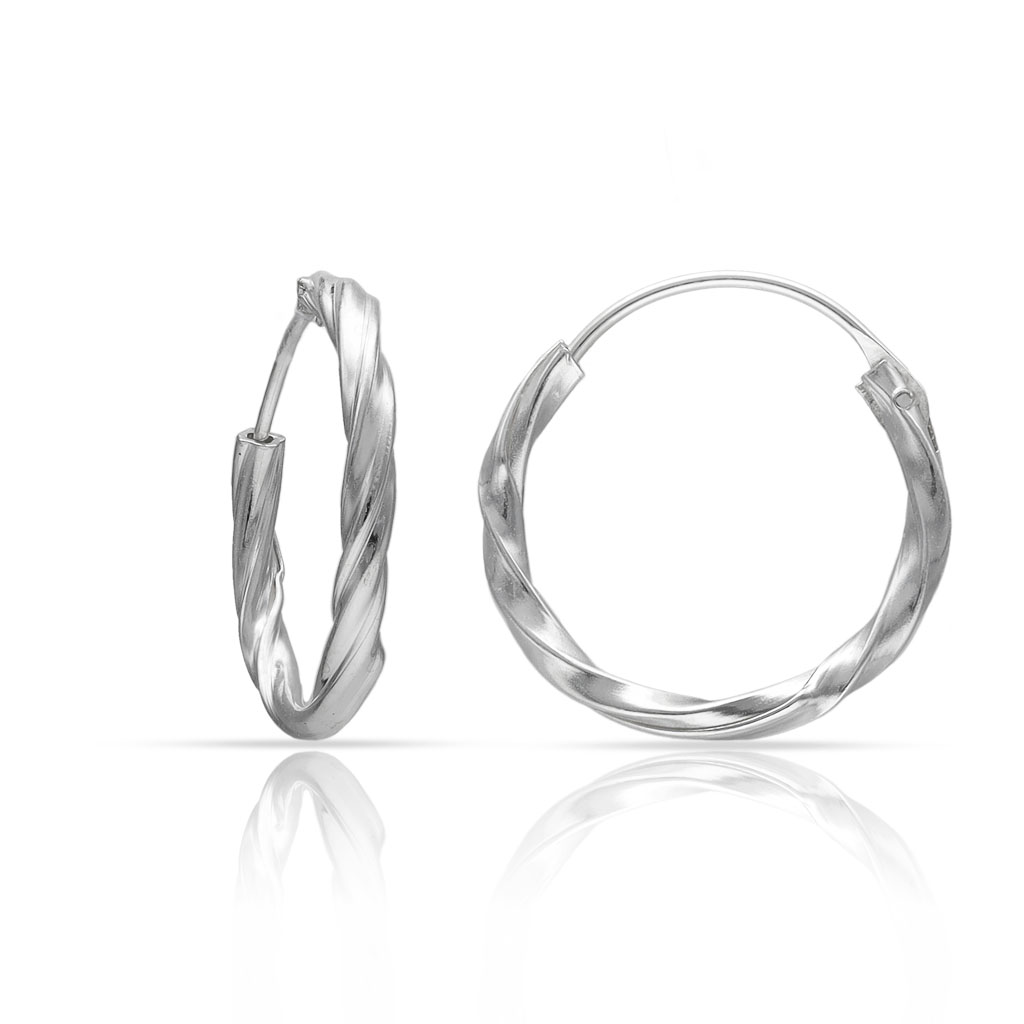 AROS PLATA 925MM TRENZADOS - 14MM