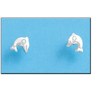 PENDIENTE DELFIN GRANDE PLATA 925MM