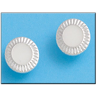 PENDIENTE PLATA 925MM CIRCULO BLANCO - 15MM