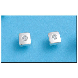 PENDIENTE PLATA 925MM CUADRADO CIRCONITA