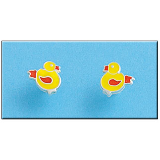 PENDIENTE PLATA 925MM POLLITO ESMALTADO