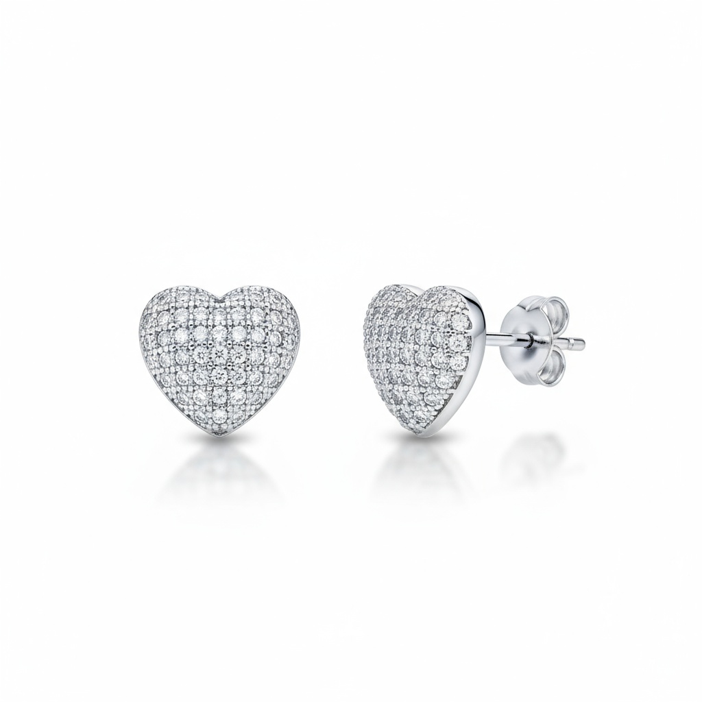 PENDIENTES CORAZON CIRCONITA PLATA 925MM 