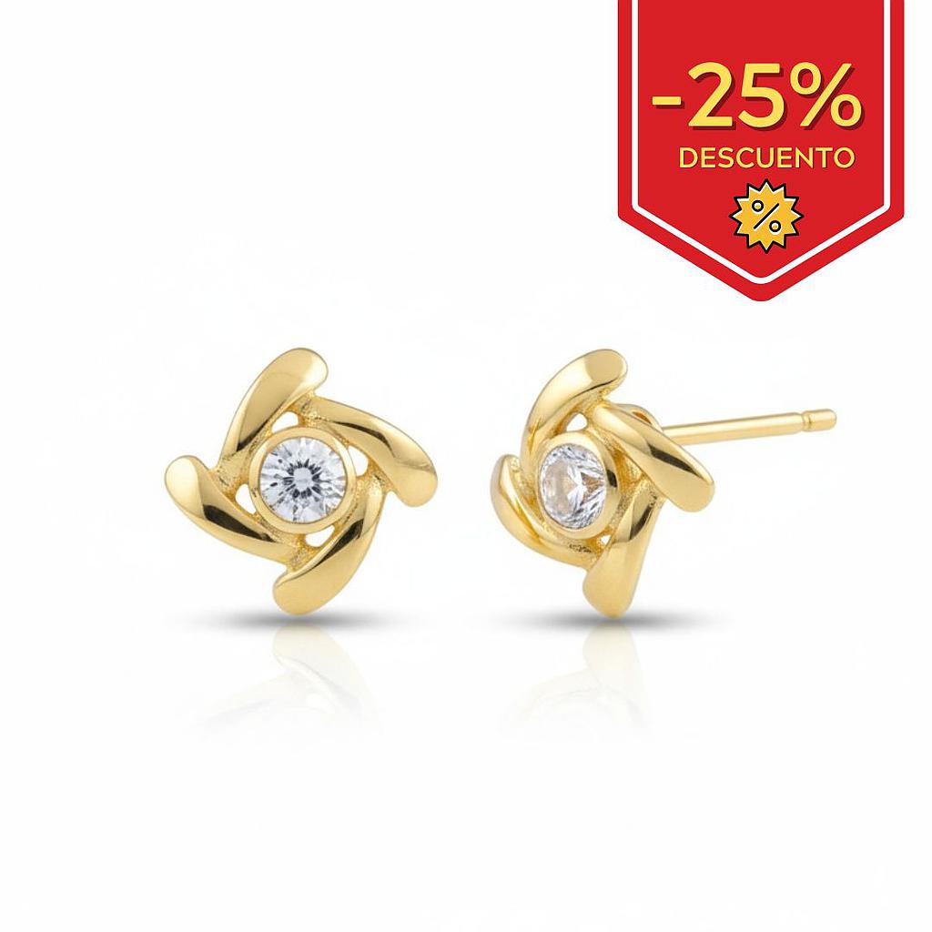 PENDIENTES EN ORO DE 18KL CIRCONITAS