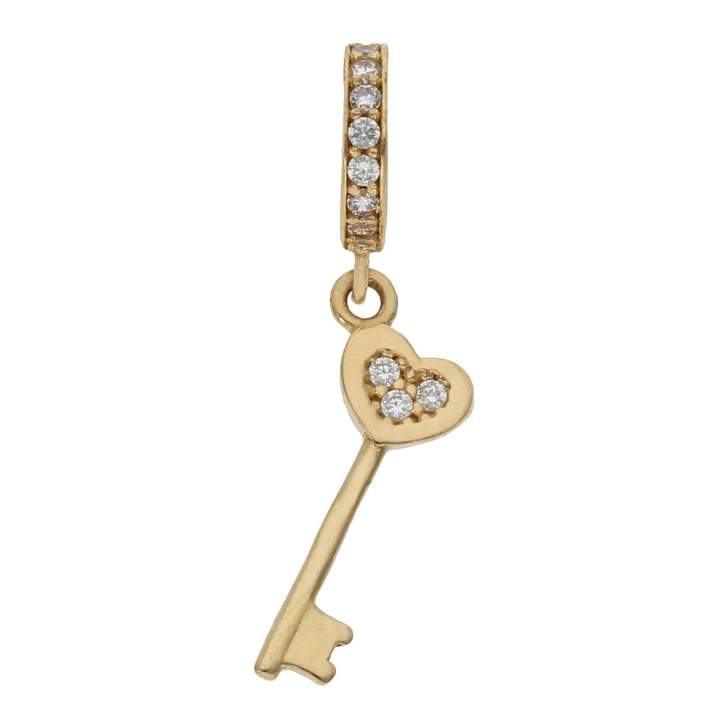 CHARMS ORO 18KL LLAVE CIRCONITAS