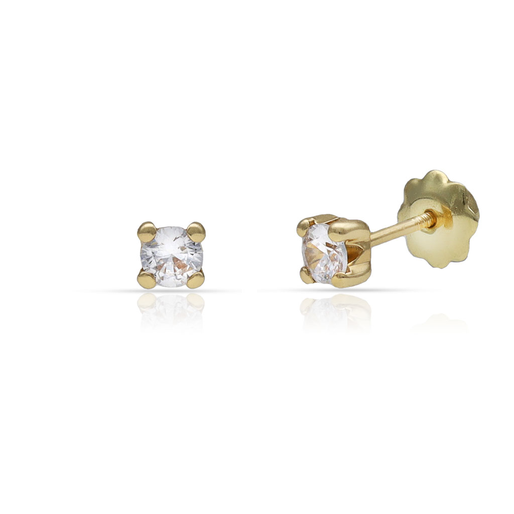PENDIENTES ORO 18KL CIRCONITAS 3X3