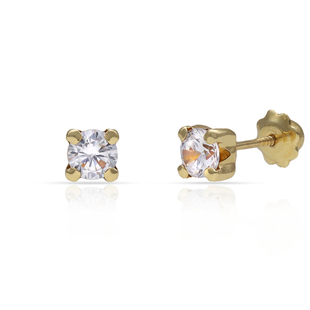PENDIENTES ORO 18KL CIRCONITAS 4X4
