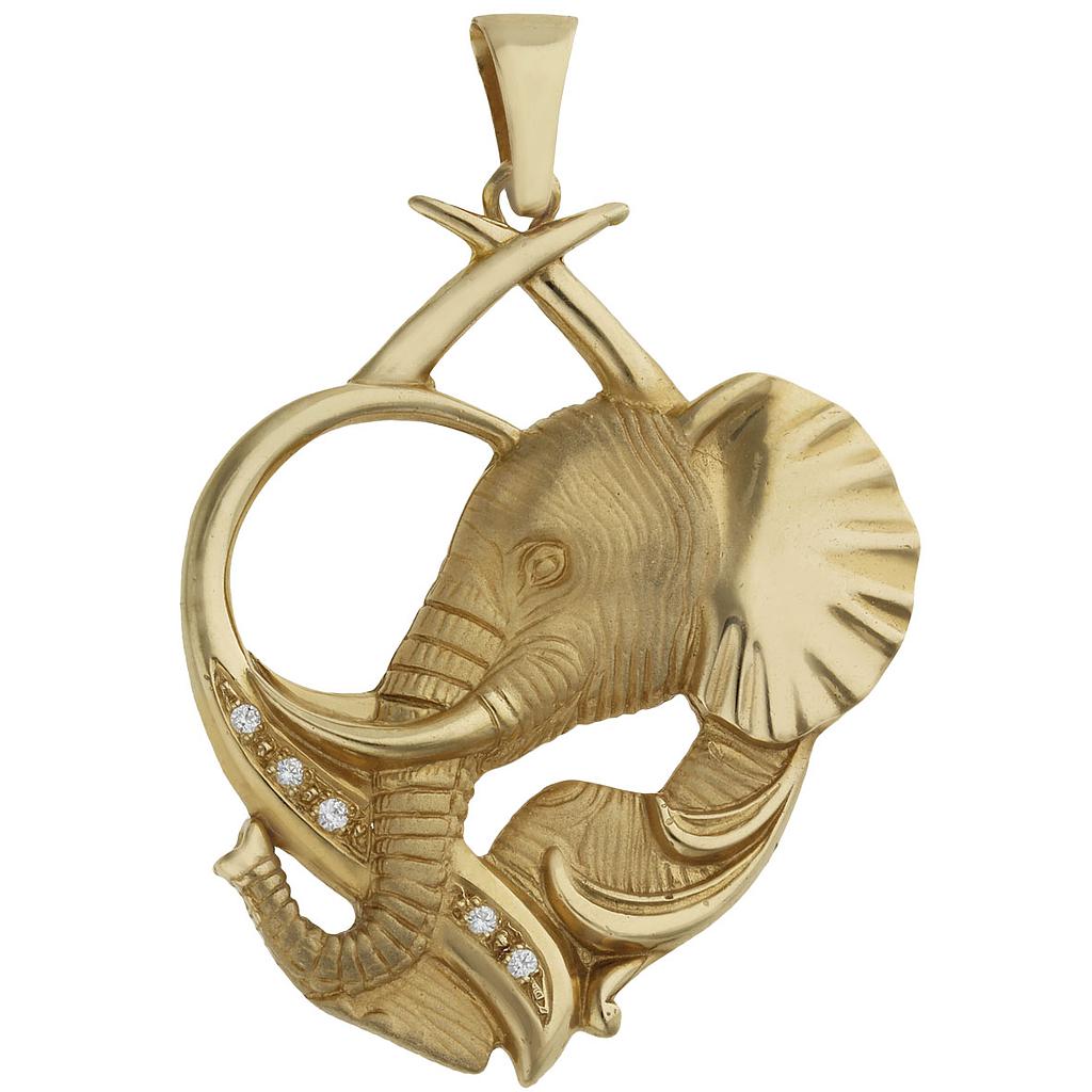 COLGANTE ELEFANTE ORO 18KL - 37X47MM