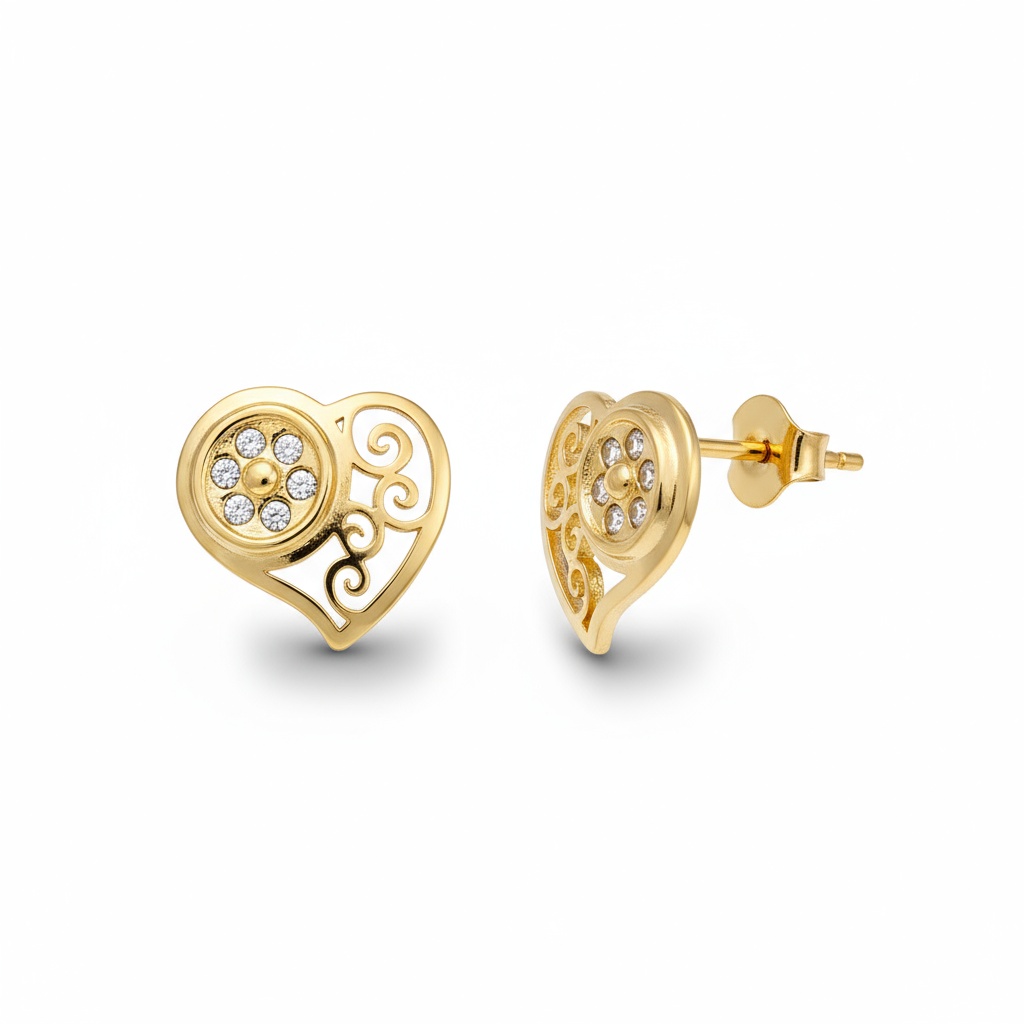 PENDIENTES ORO 18KL CORAZON