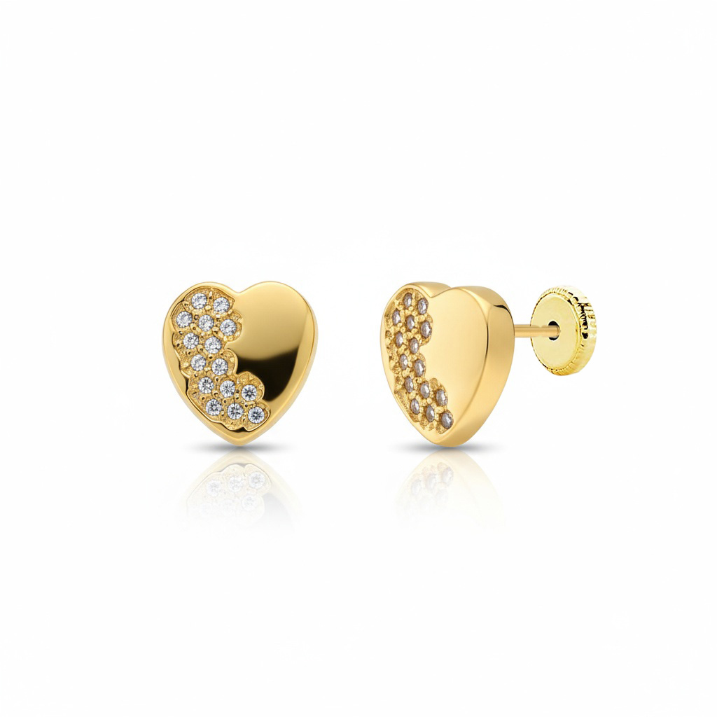PENDIENTES ORO 18KL CORAZON