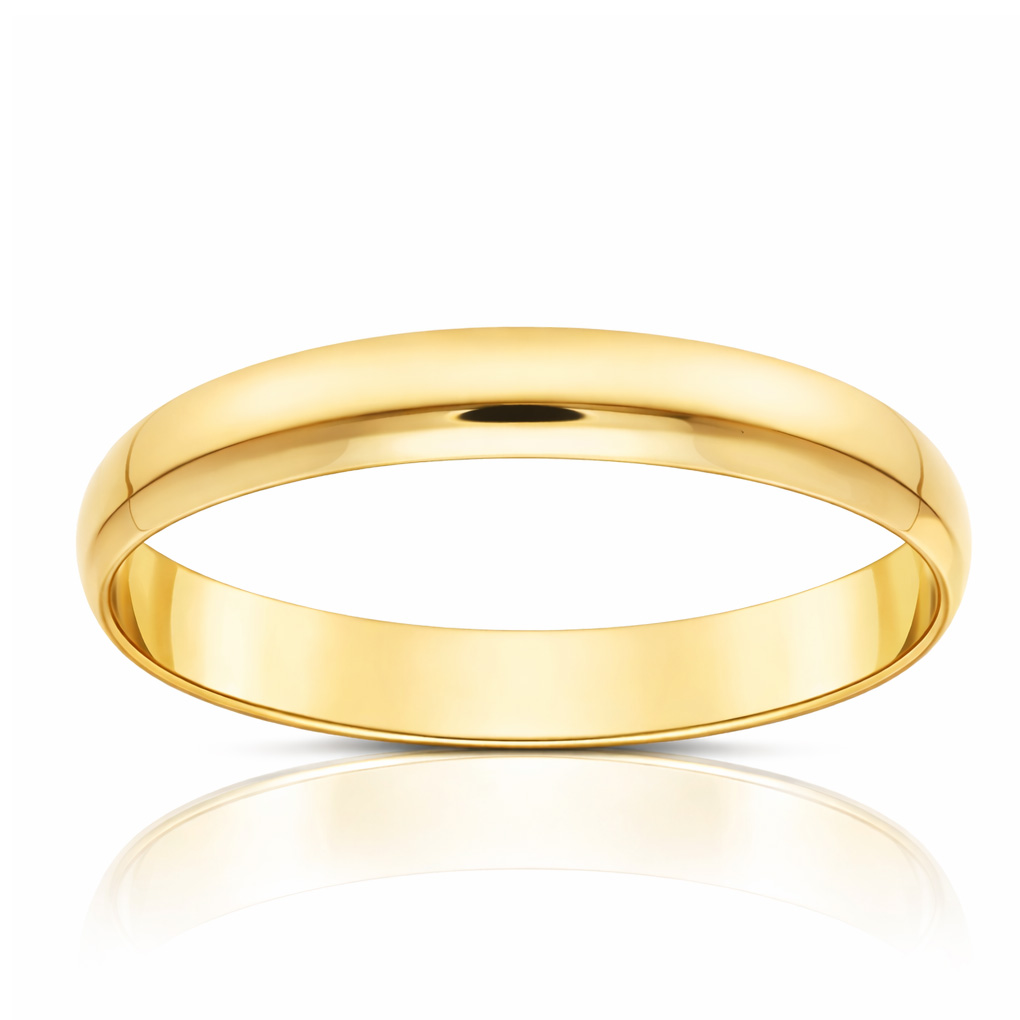 ALIANZA ORO 18KL LISA MEDIA CAÑA - 3MM