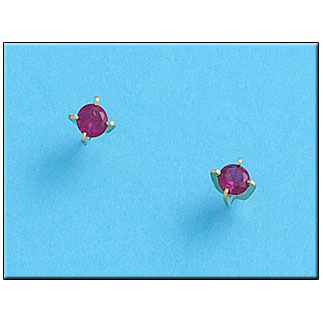 PENDIENTES ORO 18KL CRISOPAL ROJO 4X4