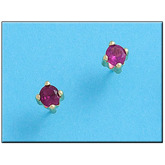 PENDIENTES ORO 18KL CRISOPAL ROJO 5X5