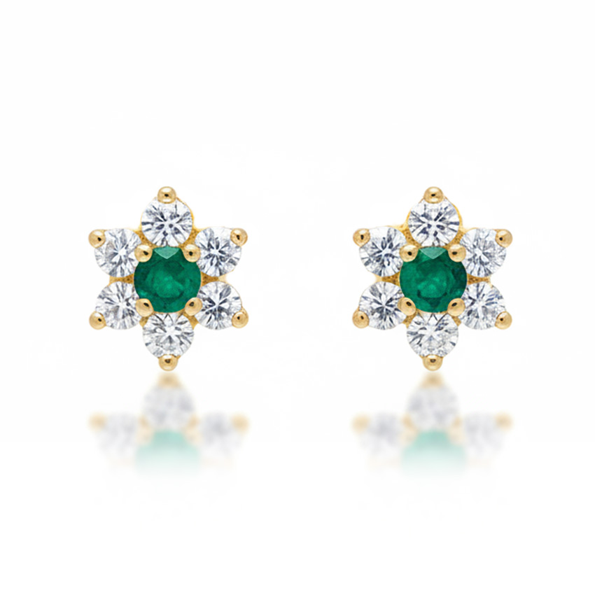 PENDIENTES ORO 18KL CRISOPAL VERDE