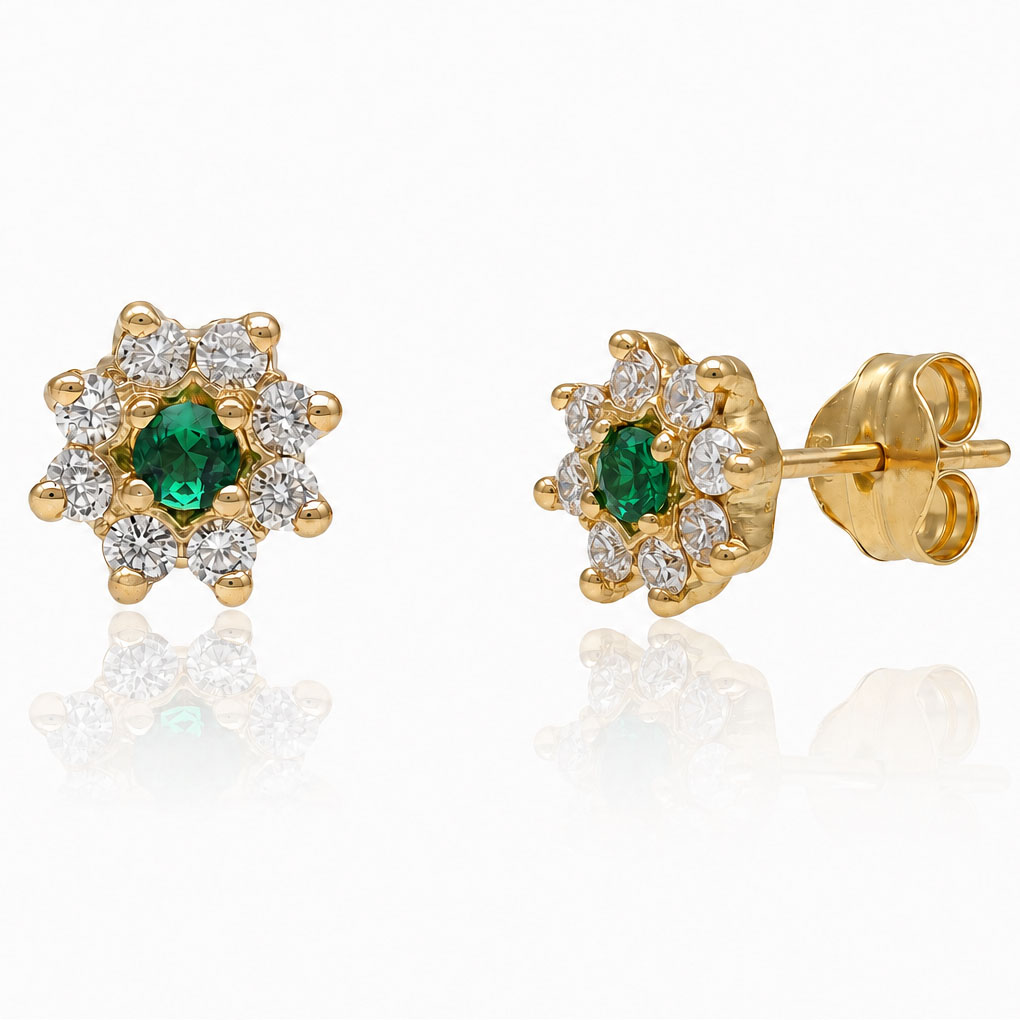 PENDIENTES ORO 18KL CRISOPAL VERDE