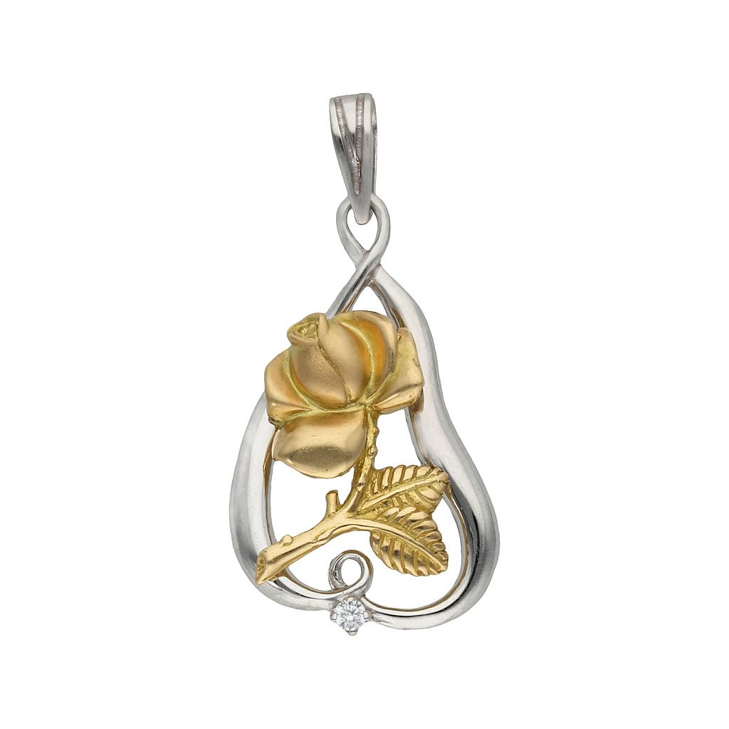 COLGANTE EN ORO DE 18KL ROSA BICOLOR