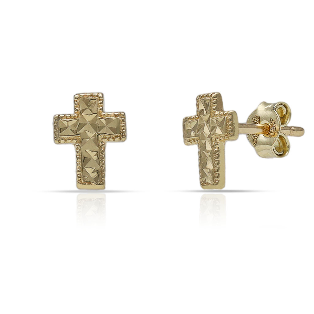 PENDIENTES ORO 18KL CRUZ