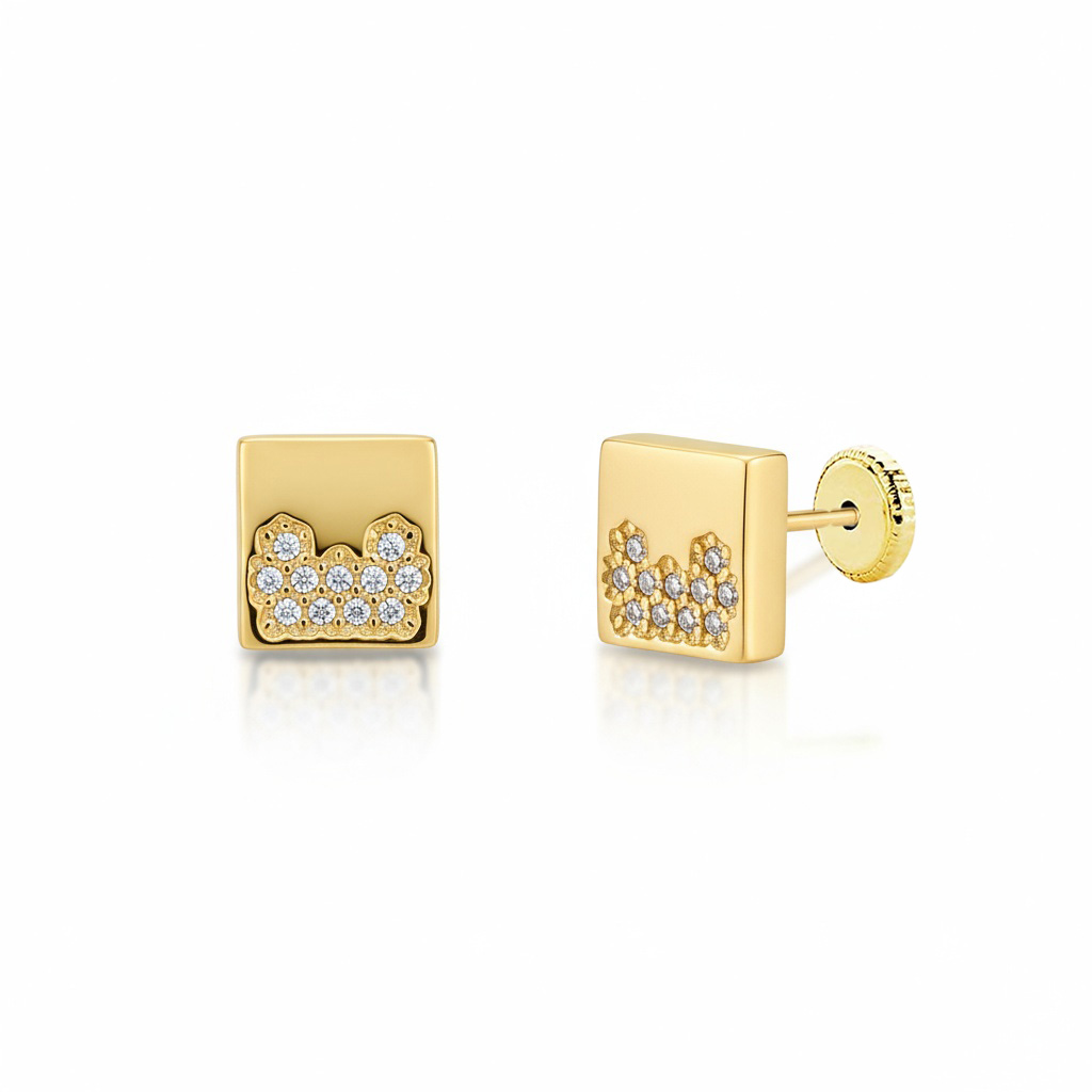 PENDIENTES ORO 18KL CUADRADOS