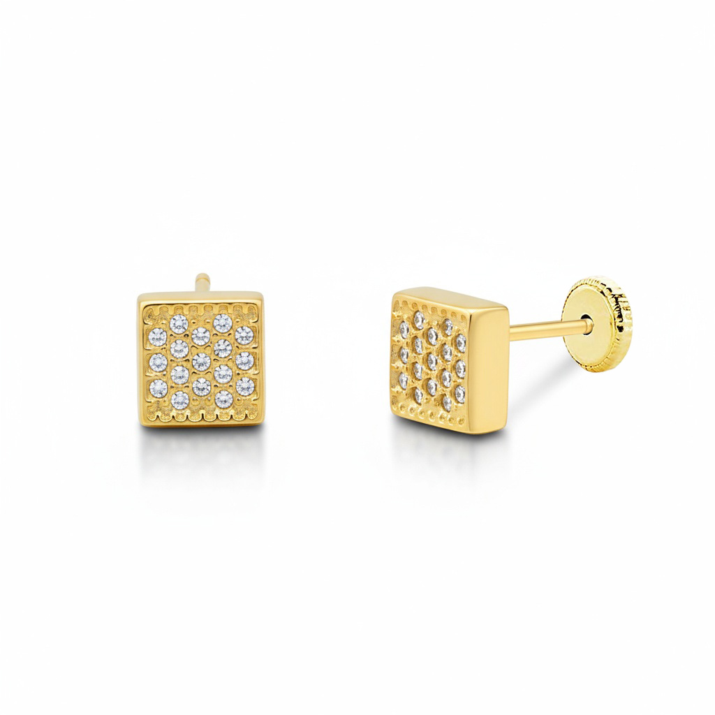 PENDIENTES ORO 18KL CUADRADOS