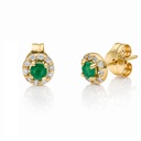 PENDIENTES ORO 18KL ESMERALDAS FINAS + CIRCONITAS