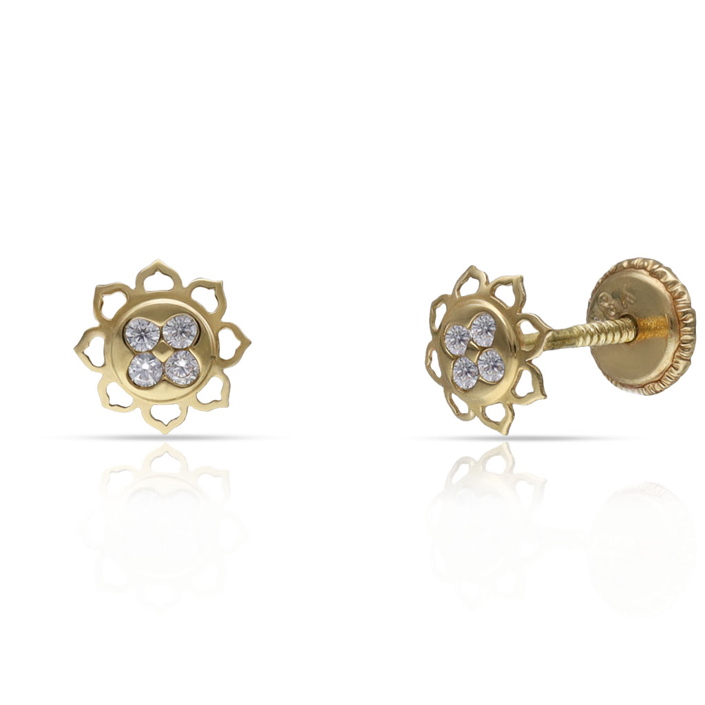 PENDIENTES ORO 18KL FLOR