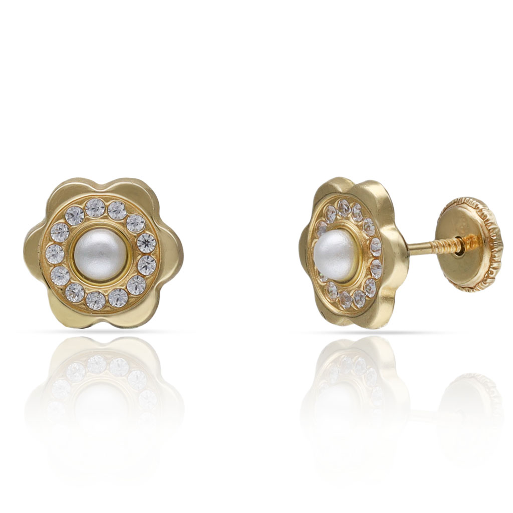 PENDIENTES ORO 18KL FLOR