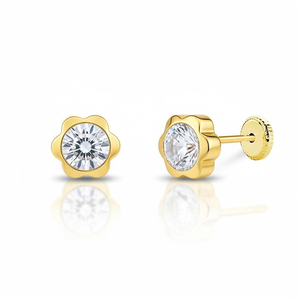 PENDIENTES ORO 18KL FLOR