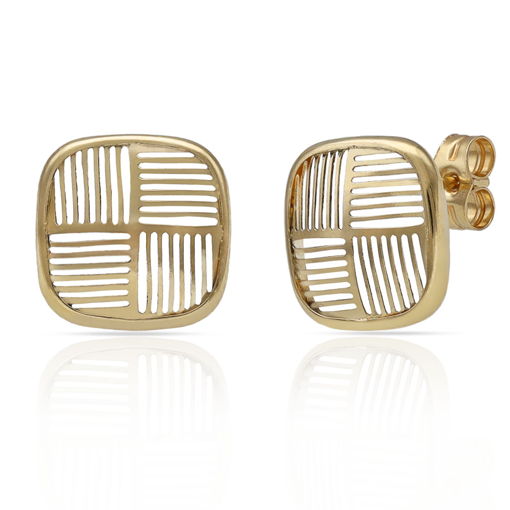PENDIENTES ORO 18KL FLOR CALADA - 10.50x10.50MM