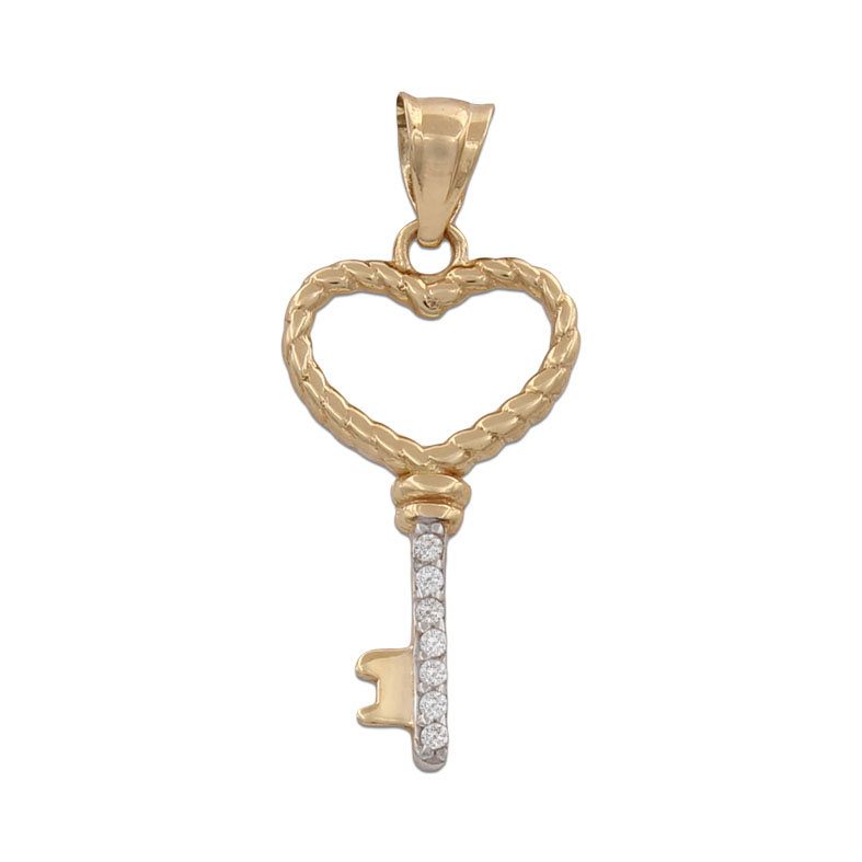 COLGANTE LLAVE CORAZON ORO 18KL