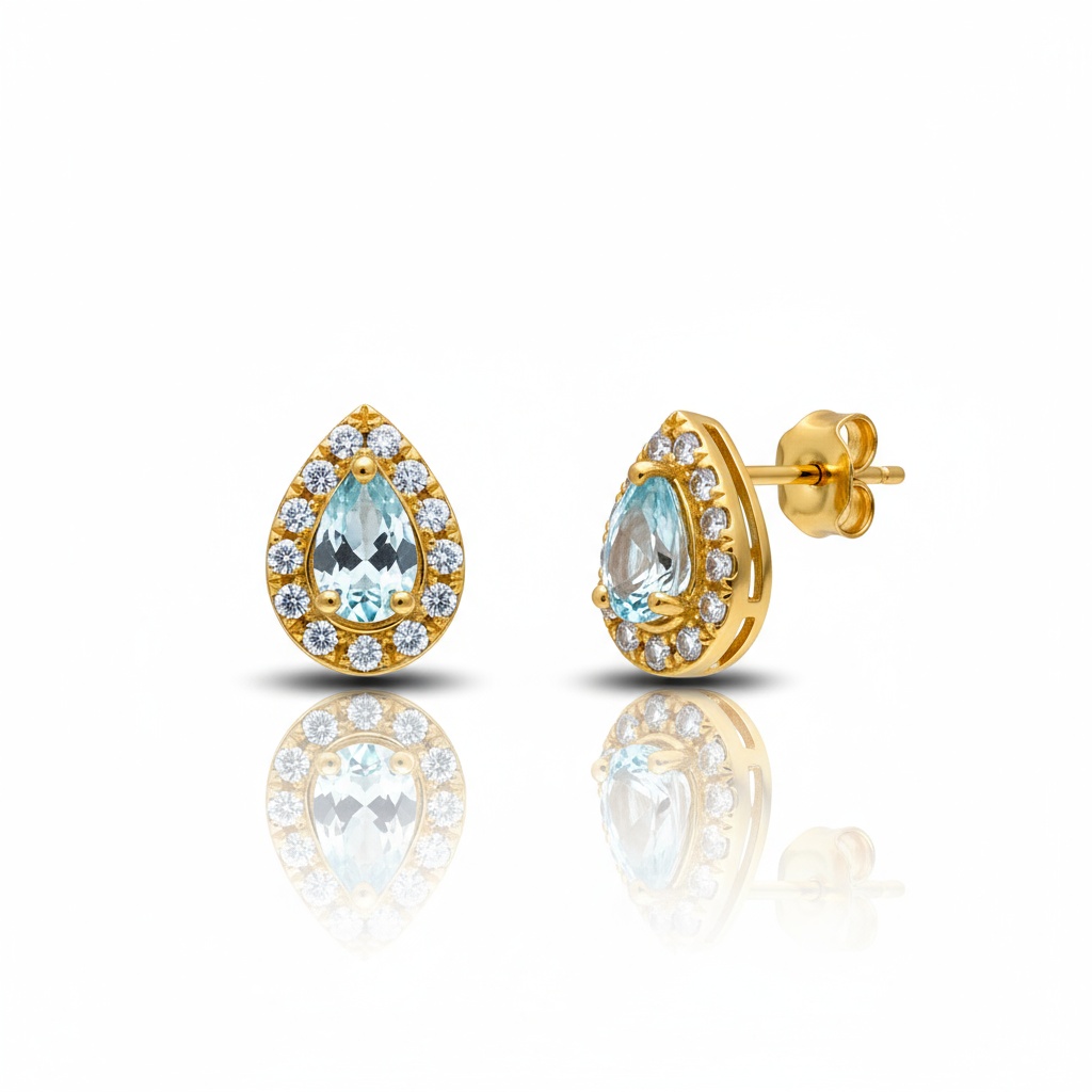 PENDIENTES ORO 18KL LAGRIMA CIRCONITAS