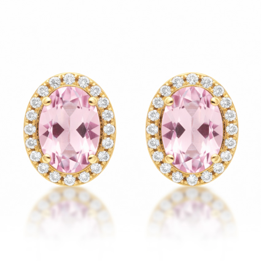 PENDIENTES ORO 18KL NANO MORGANITA