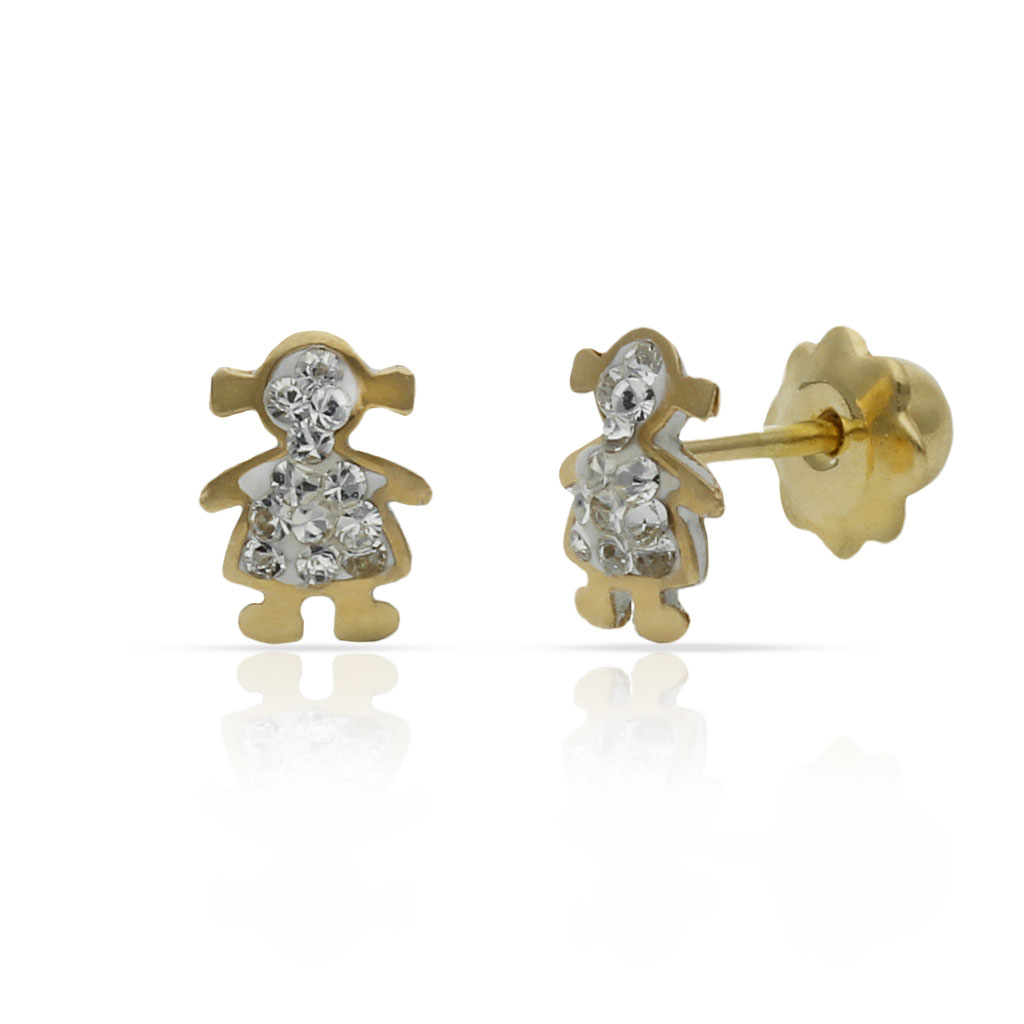 PENDIENTES ORO 18KL NIÑA PEQUEÑA