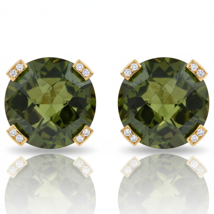 PENDIENTES ORO 18KL OLIVINA