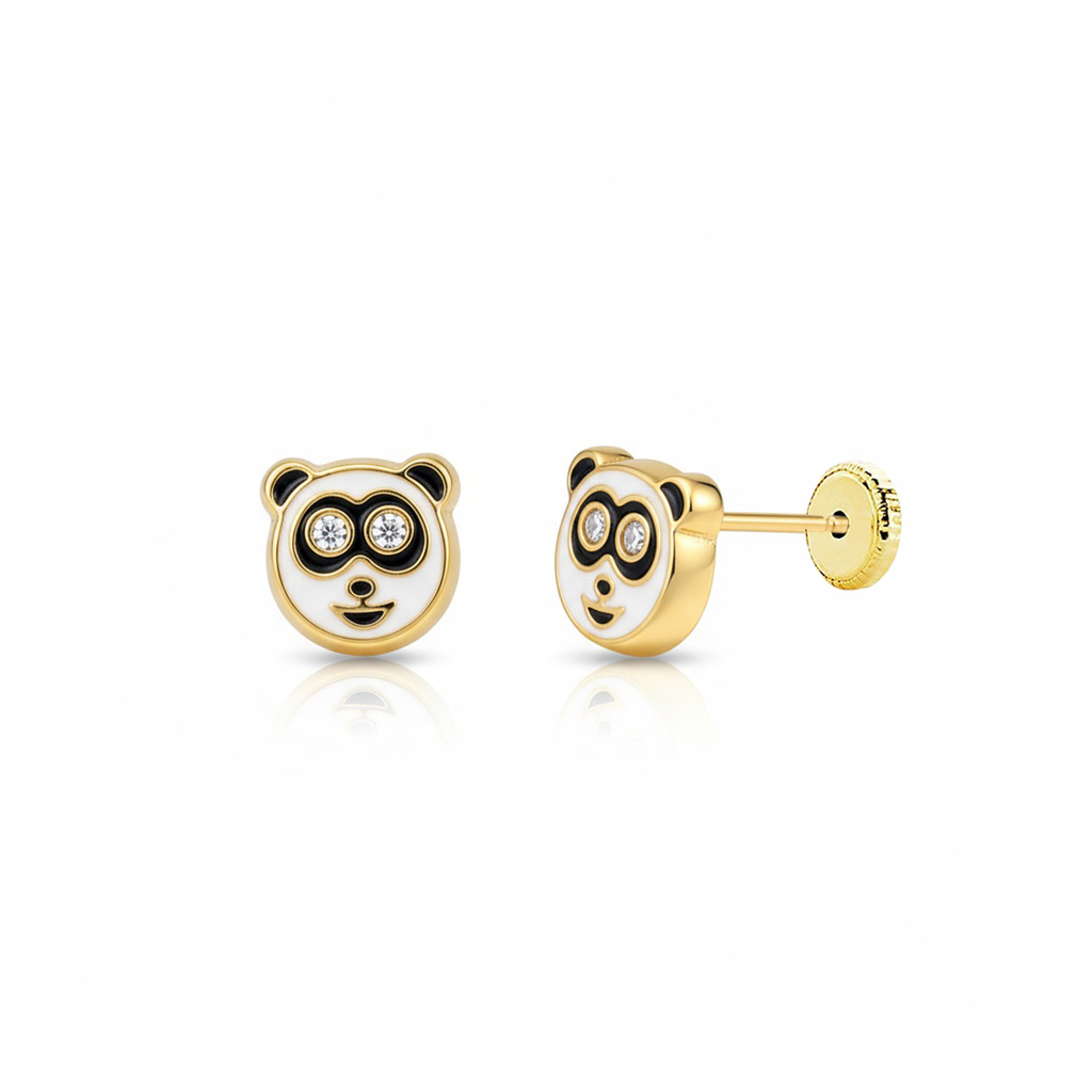 PENDIENTES ORO 18KL OSO PANDA