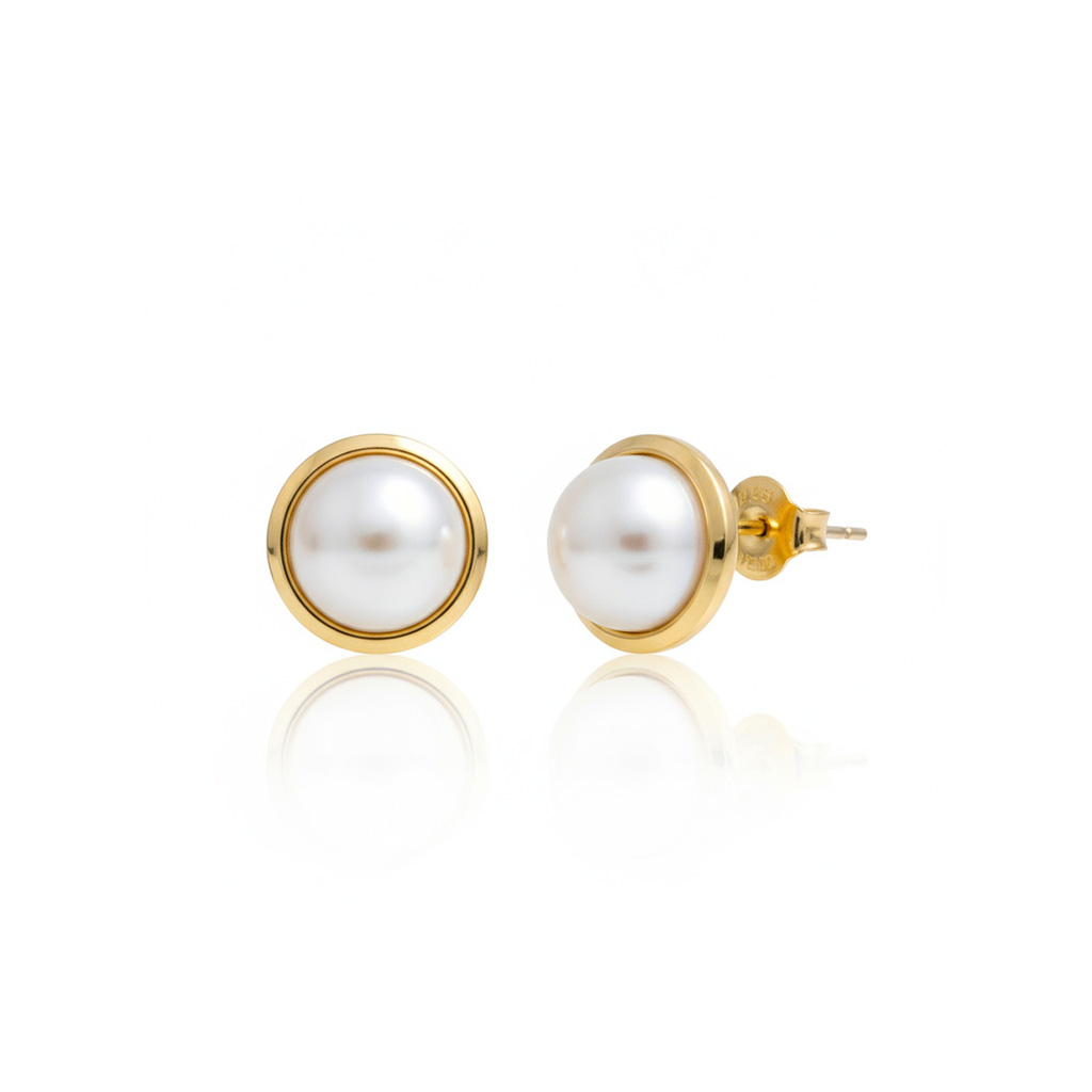 PENDIENTES ORO 18KL PERLA 6 MM