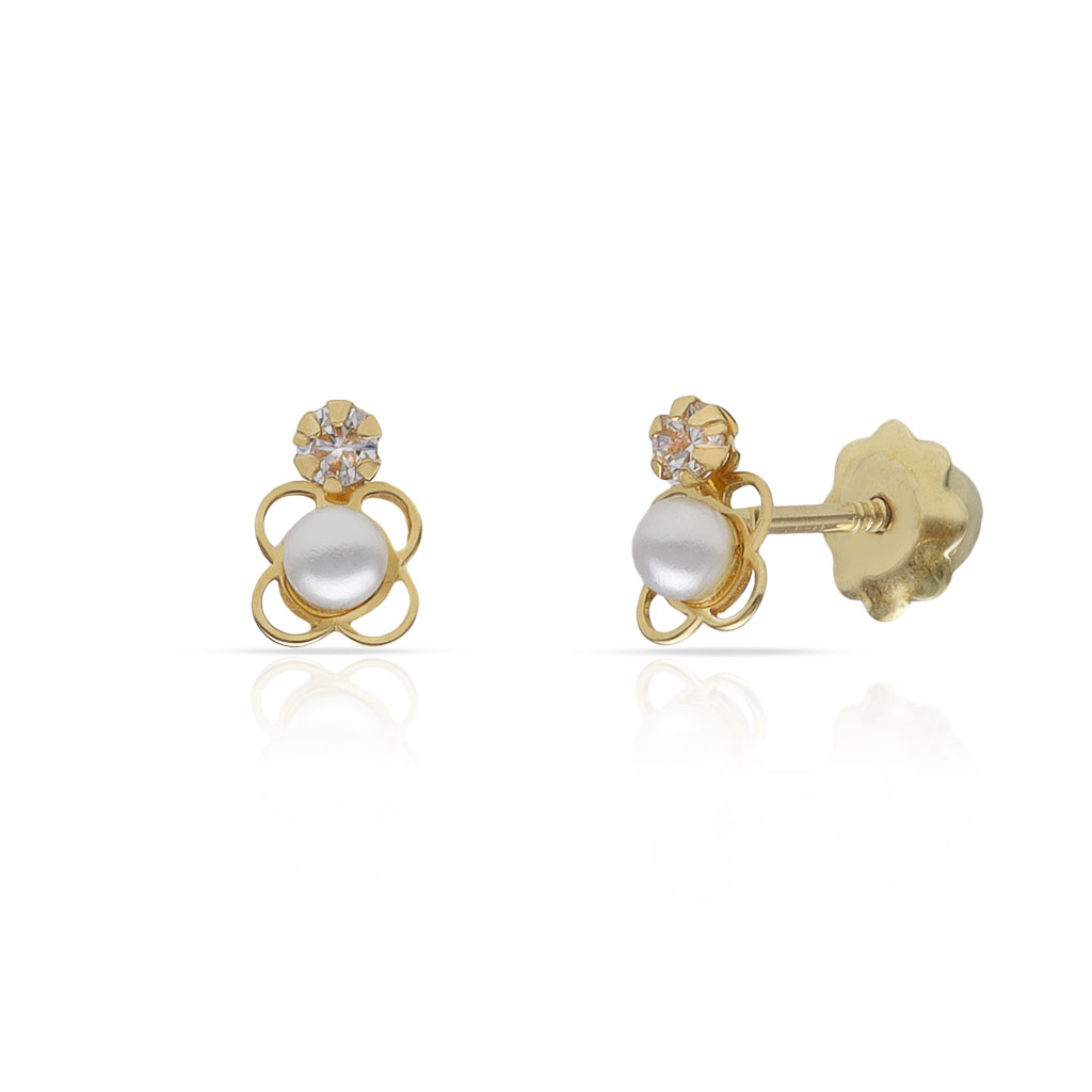 PENDIENTES ORO 18KL PERLAS