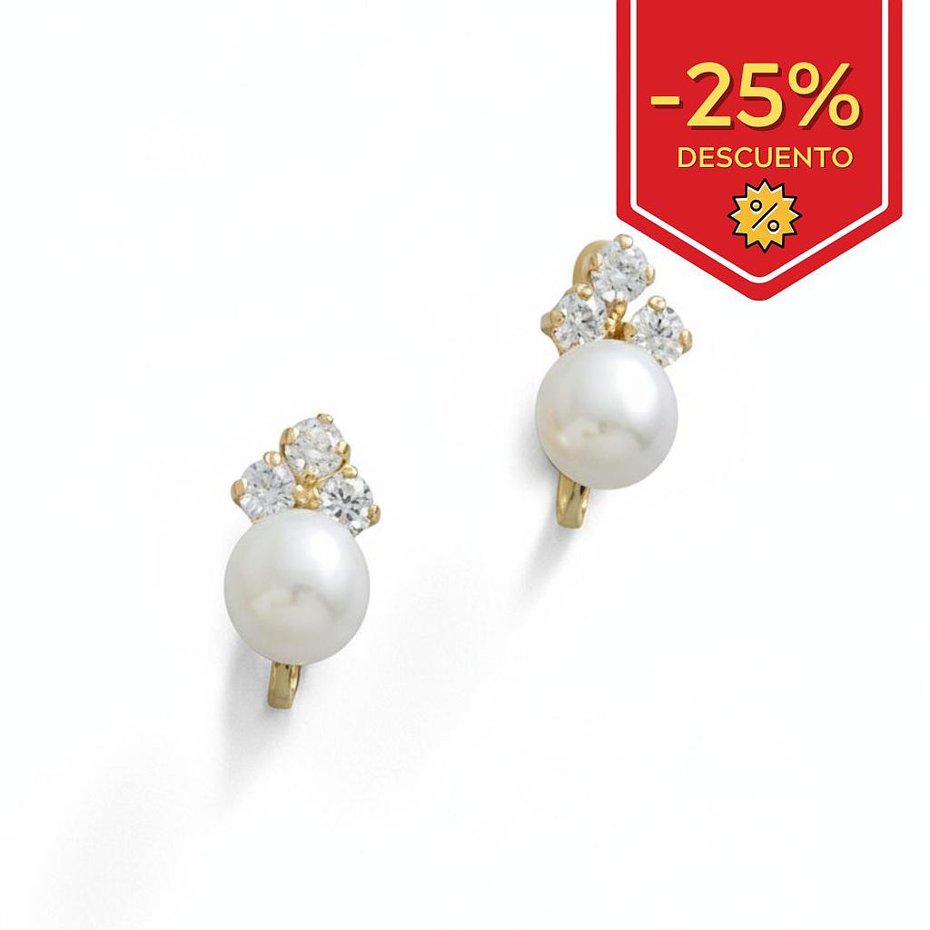 PENDIENTES ORO 18KL PERLAS
