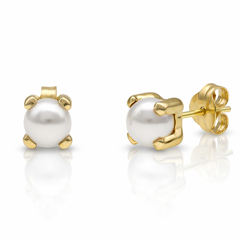 PENDIENTES ORO 18KL PERLAS - 5MM