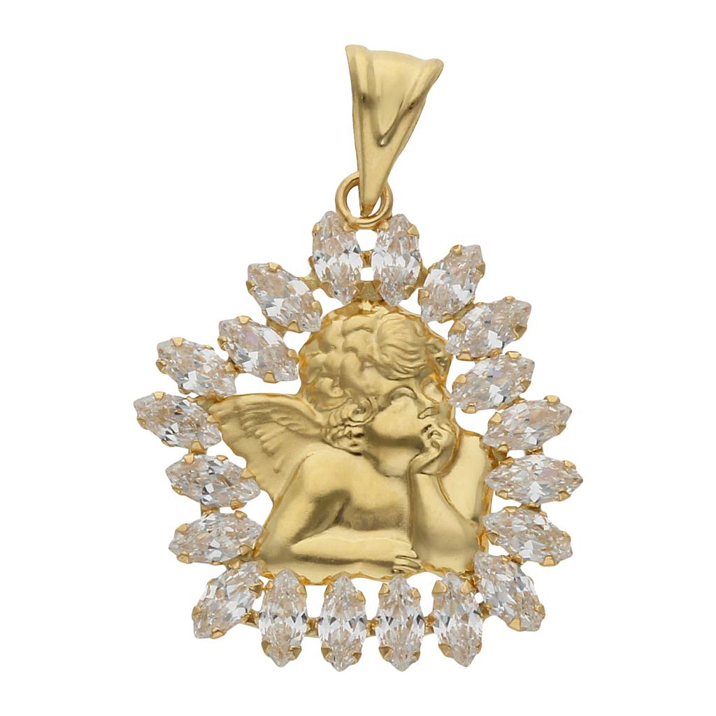 COLGANTE ORO 18KL ANGEL CIRCONITAS