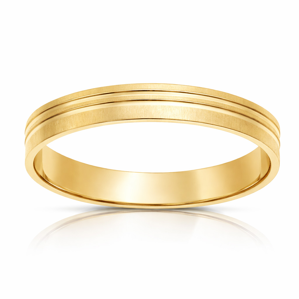 ALIANZA ORO 18KL MATE-BRILLO - 3.50MM