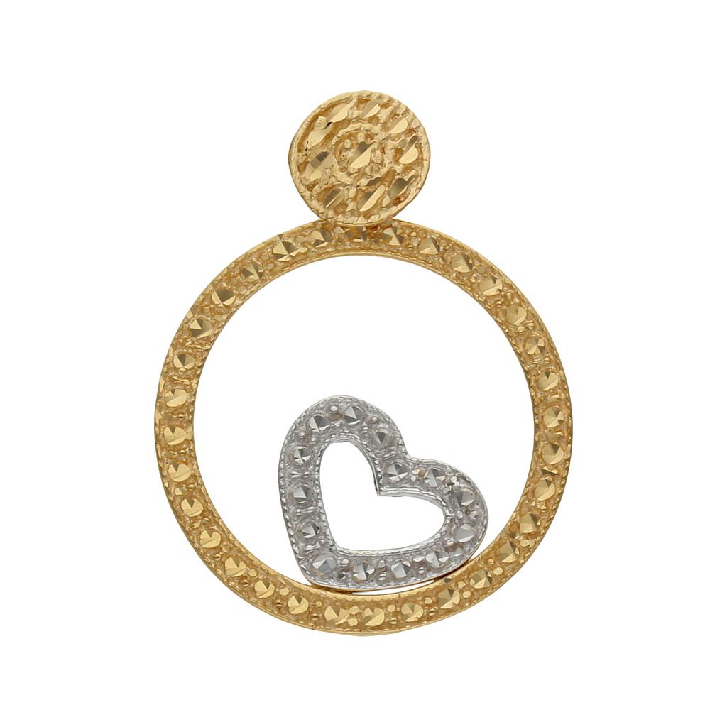 COLGANTE ORO 18KL CIRCULAR CORAZON