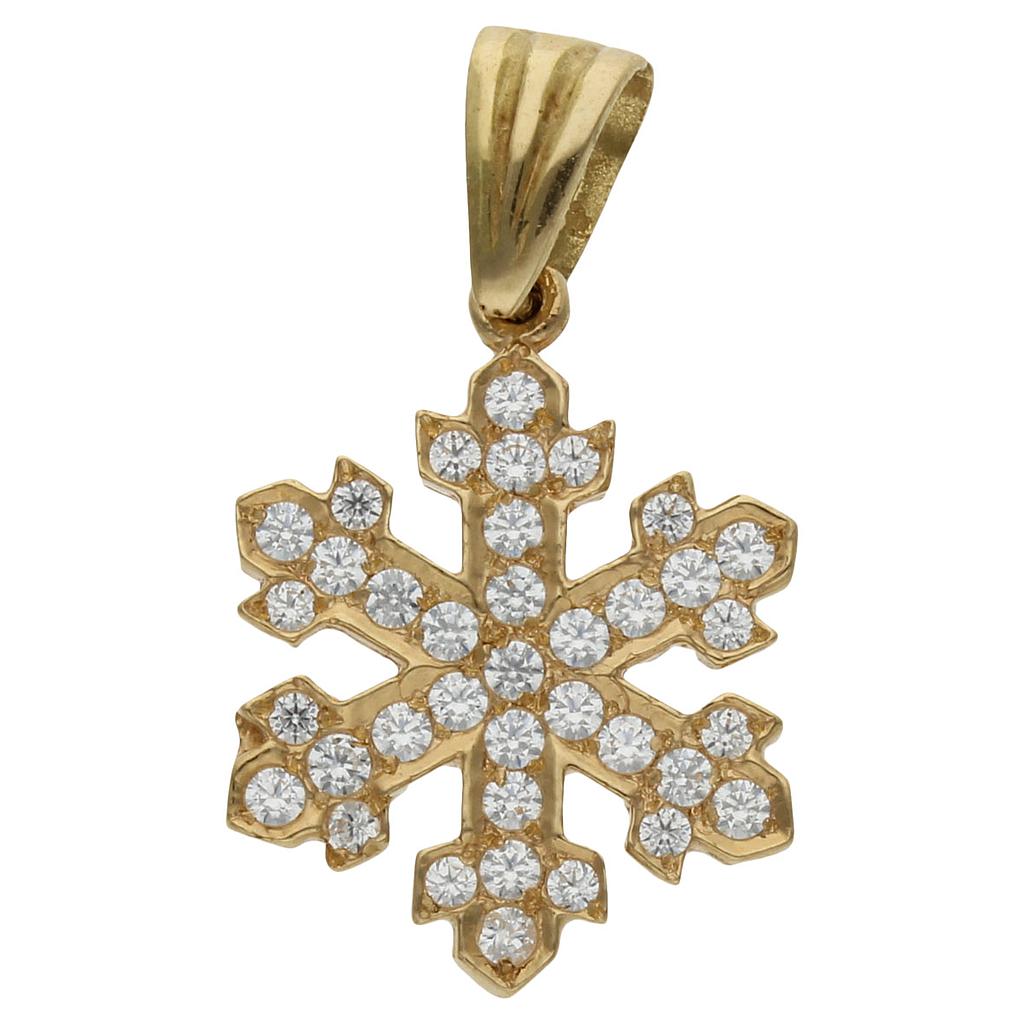 COLGANTE ORO 18KL COPO DE NIEVE CIRCONITAS