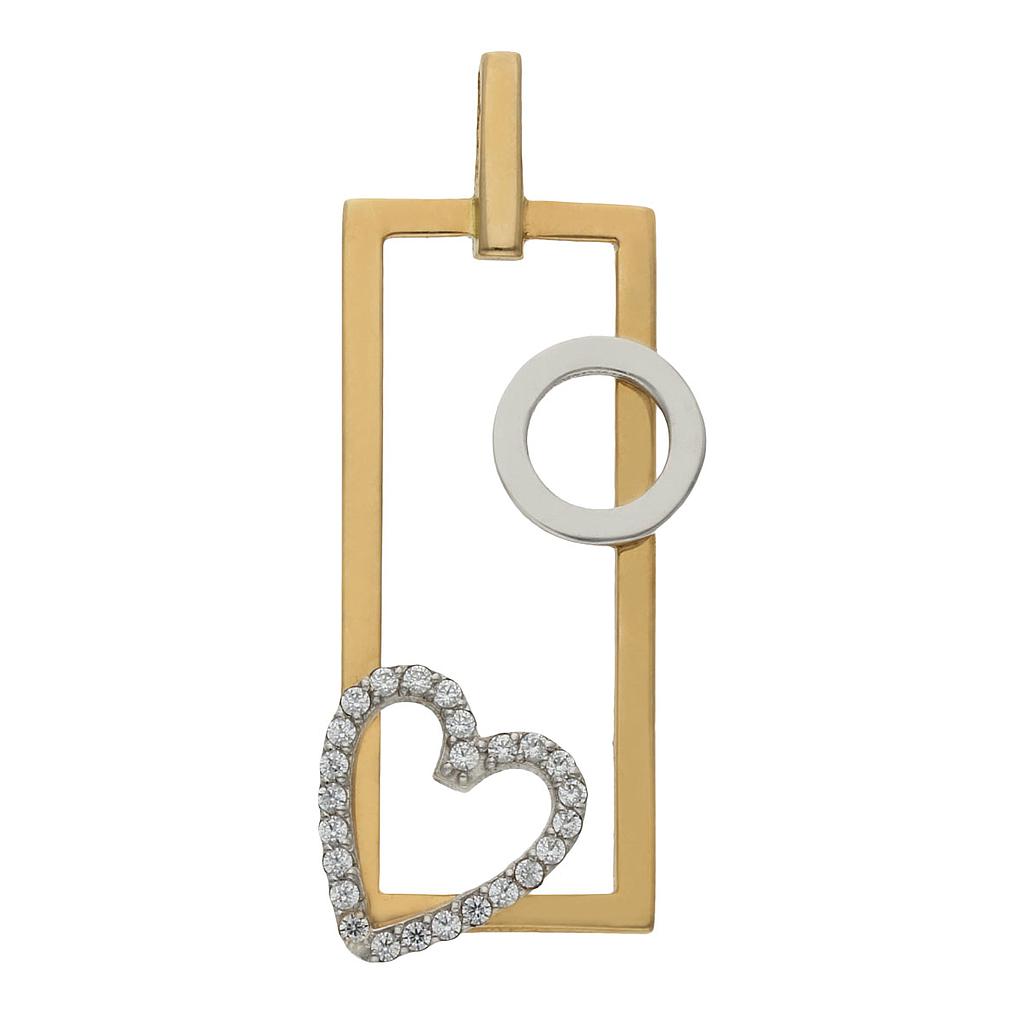 COLGANTE ORO 18KL CORAZON + CIRCULO