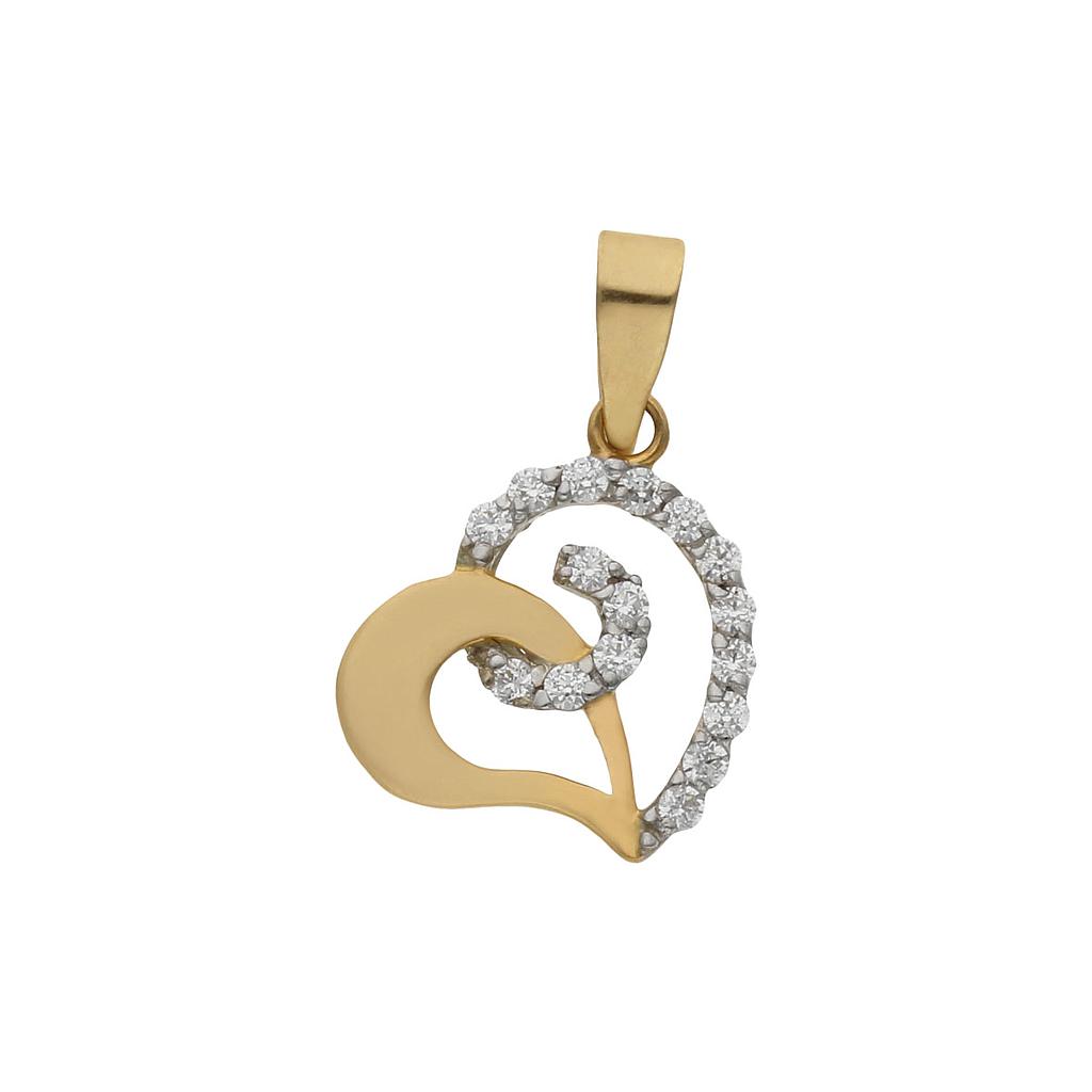 COLGANTE ORO 18KL CORAZON CIRCONITAS