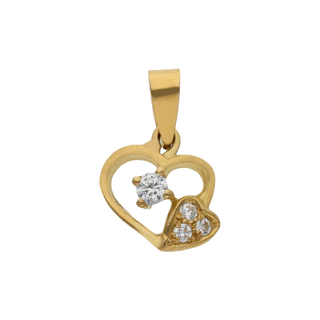 COLGANTE ORO 18KL CORAZON CIRCONITAS