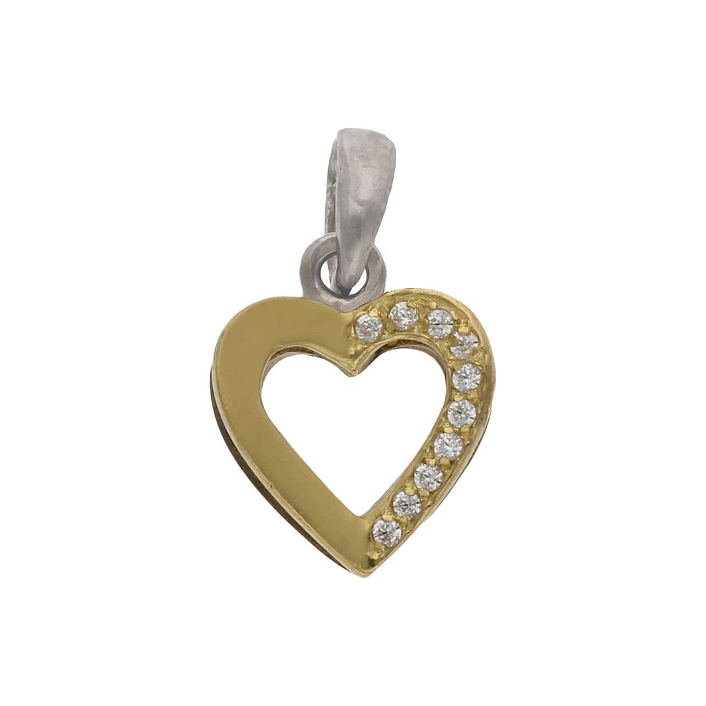 COLGANTE ORO 18KL CORAZON CIRCONITAS