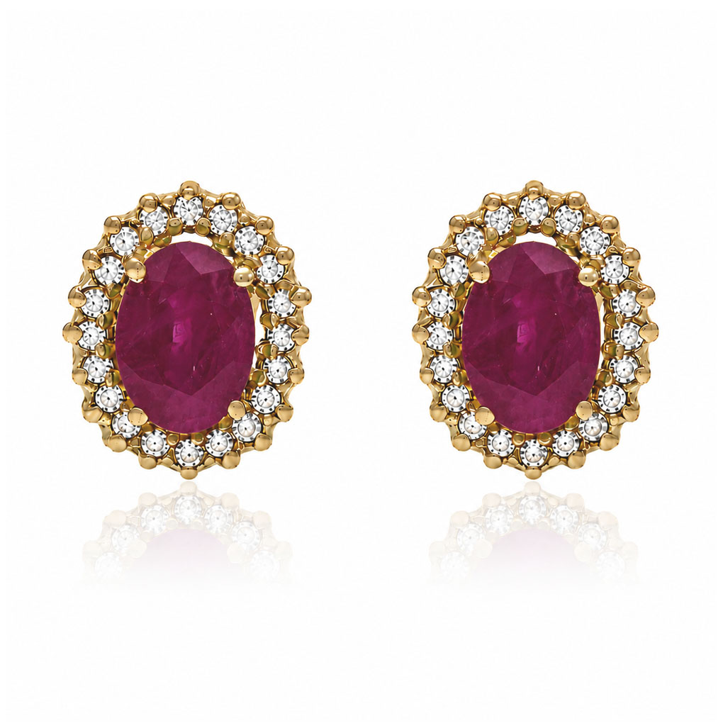 PENDIENTES ORO 18KL RUBIES FINOS
