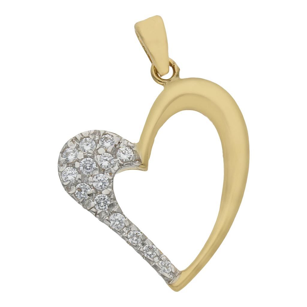 COLGANTE ORO 18KL CORAZON CIRCONITAS